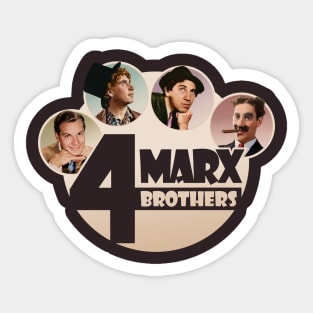 The 4 Marx Brothers at Paramount color version Sticker